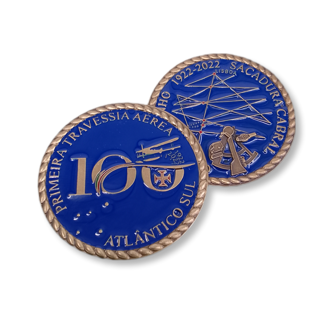 Medalha / Moeda comemorativa do Centenário da 1ª Travessia Aérea do Atlântico Sul