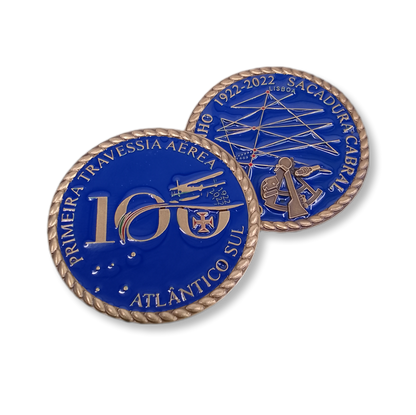Medalha / Moeda comemorativa do Centenário da 1ª Travessia Aérea do Atlântico Sul