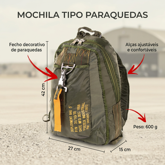 Mochila tipo Paraquedas
