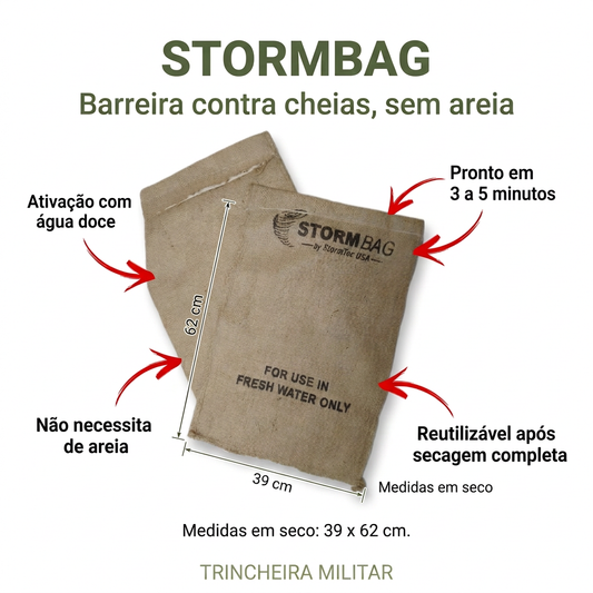 StormBag - Saco autoinflavel com água, para cheias e barreiras