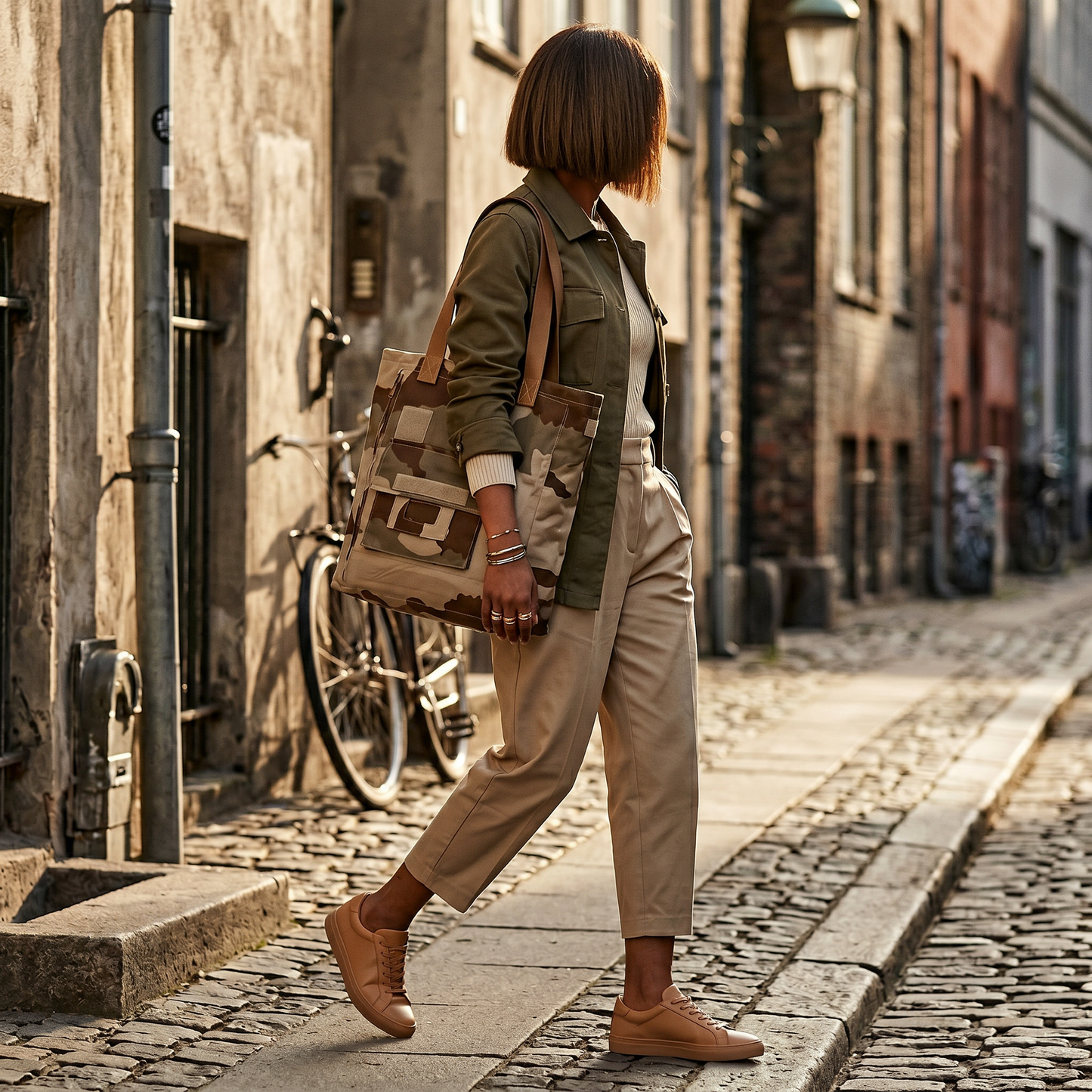 Bolsa Tote-bag em tecido camuflado